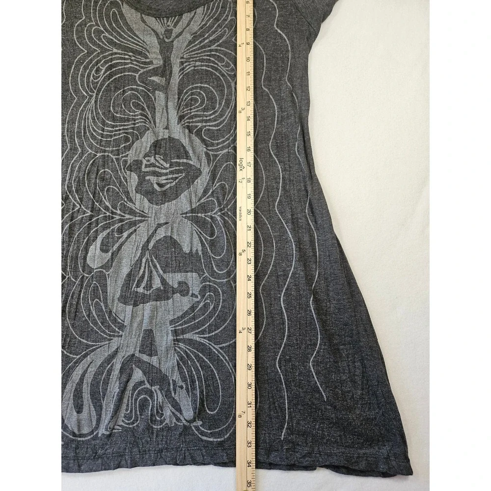 Sure Charcoal Gray Whimsigoth Psychedelic Spirit Graphic T-Shirt Dress Lg